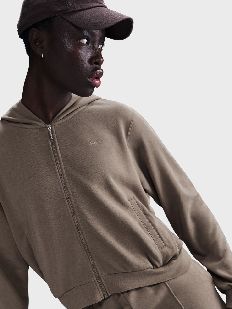 Толстовка жіноча Nike W NSW NK CHLL FT FZ HDY коричнева FN2415-233 — фото 4