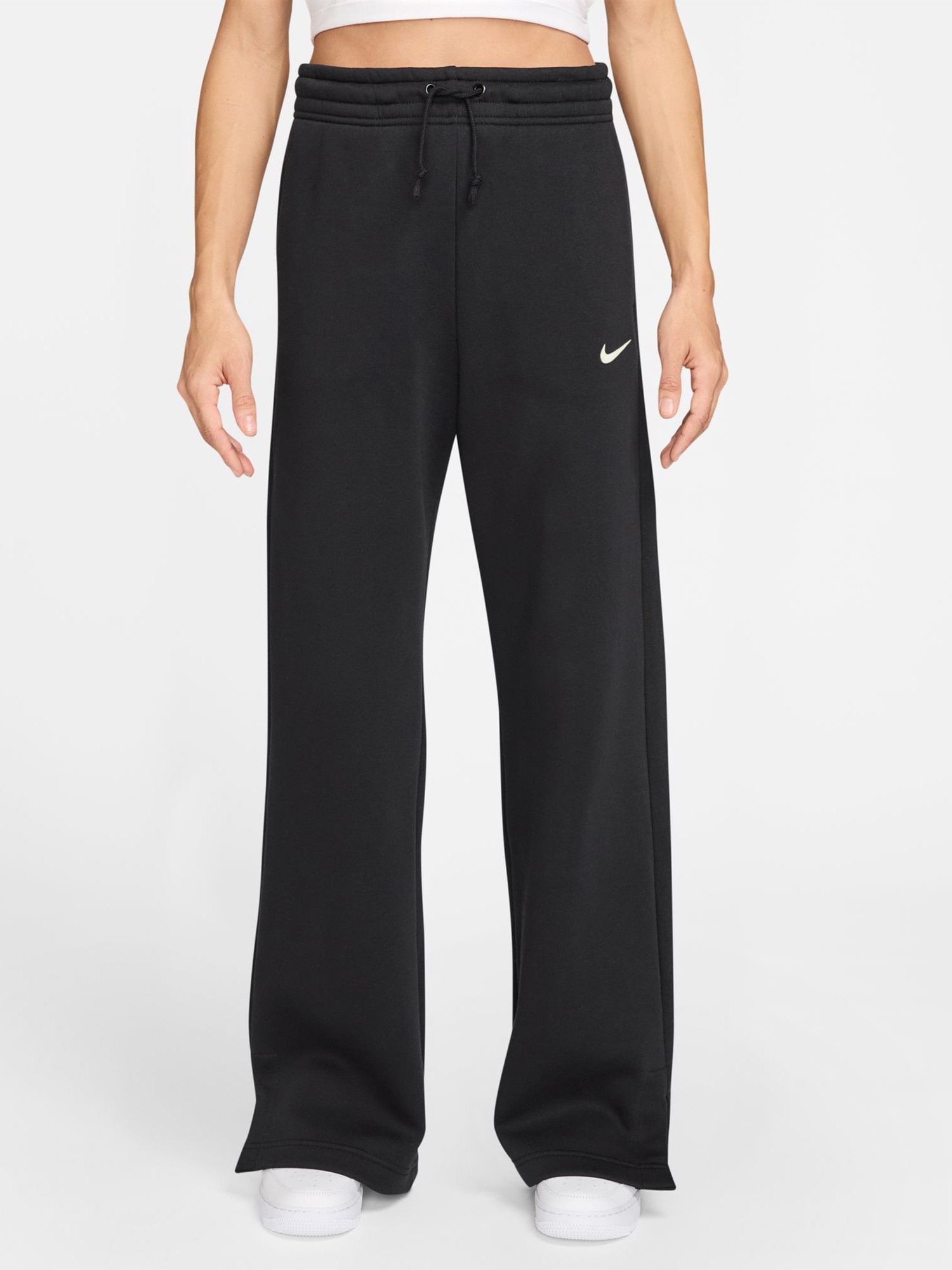 Брюки женские Nike W NSW PHNX FLC HR PANT WIDE 2 черные IH1011-010 изображение 2