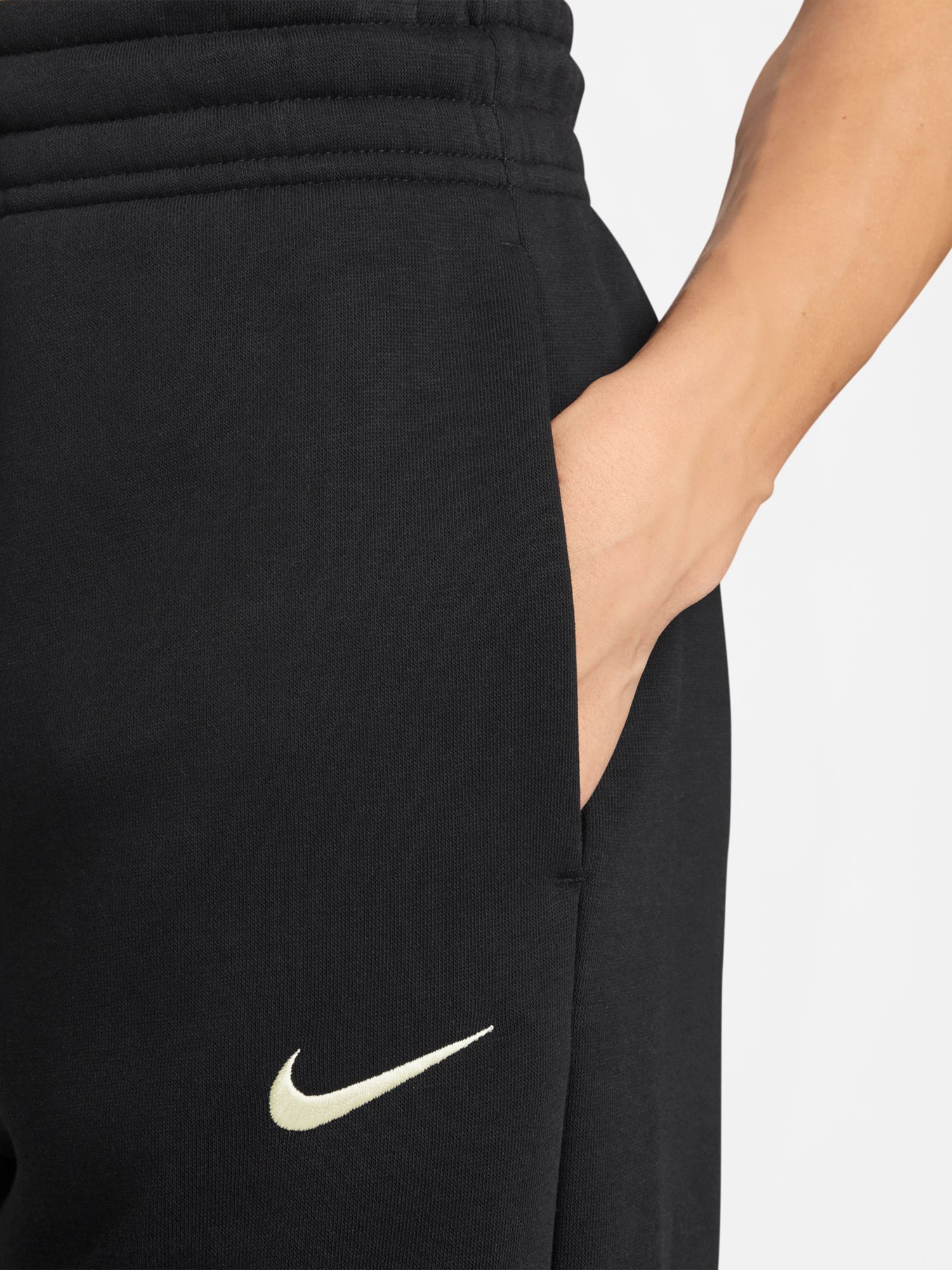 Брюки женские Nike W NSW PHNX FLC HR PANT WIDE 2 черные IH1011-010 изображение 4