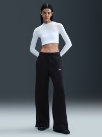 Брюки женские Nike W NSW PHNX FLC HR PANT WIDE 2 черные IH1011-010 изображение 8