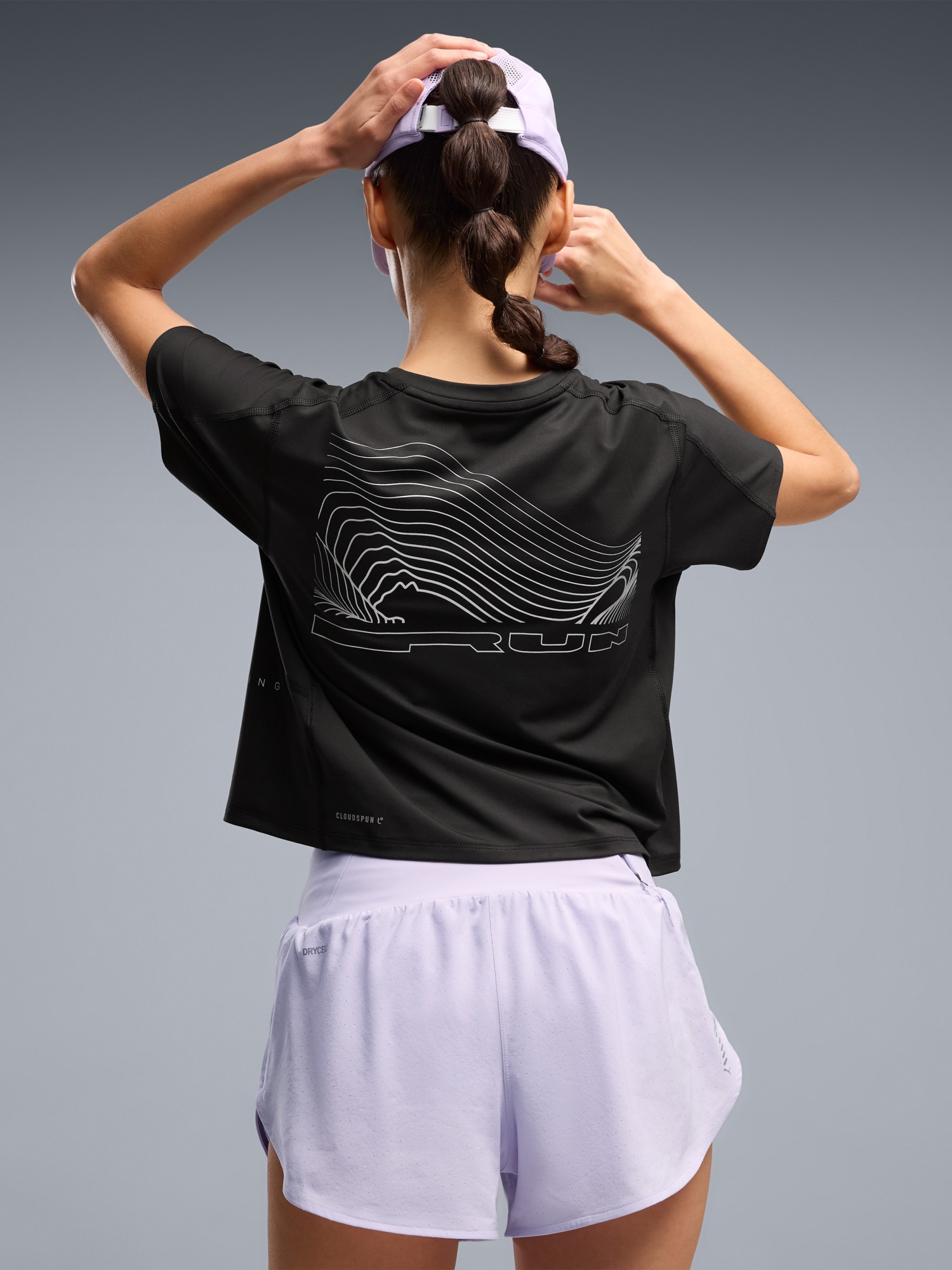 Футболка женская Puma W Run BRIGHTSTRIDE Cloudspun Tee черная 52898801 изображение 3