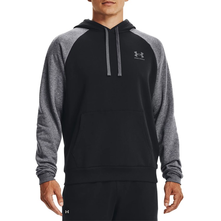 Толстовка мужская Under Armour Ua Rival Flc Colorblock Hd черная 1366357-001 изображение 1