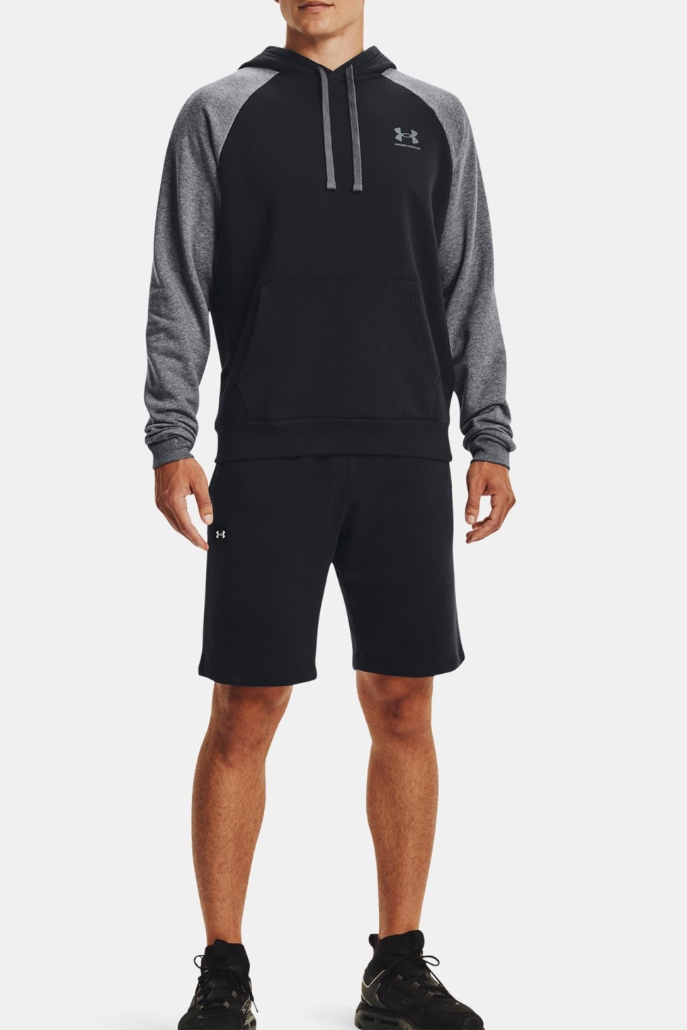 Толстовка мужская Under Armour Ua Rival Flc Colorblock Hd черная 1366357-001 — фото 2