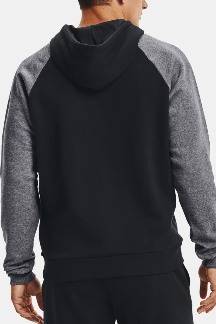 Толстовка мужская Under Armour Ua Rival Flc Colorblock Hd черная 1366357-001 изображение 3