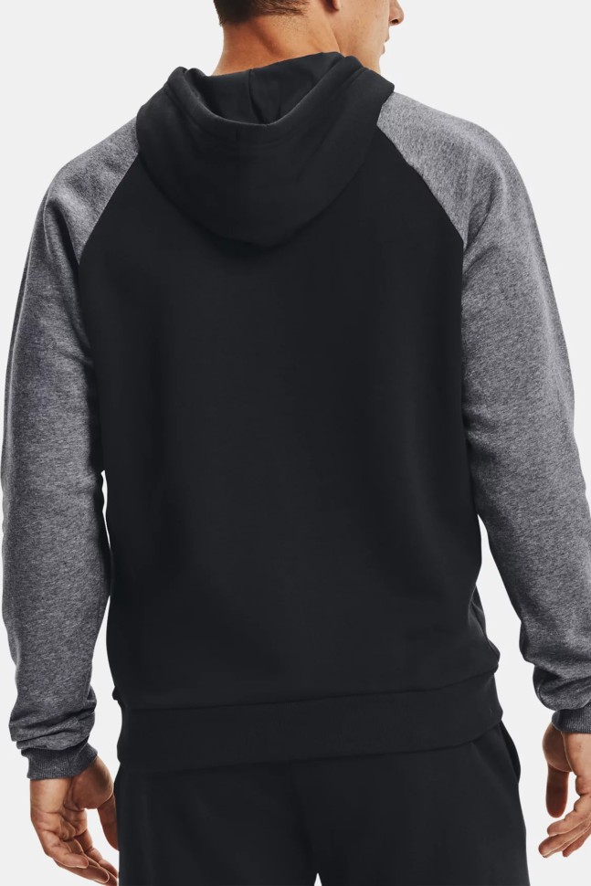 Толстовка мужская Under Armour Ua Rival Flc Colorblock Hd черная 1366357-001 изображение 3