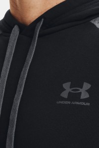 Толстовка мужская Under Armour Ua Rival Flc Colorblock Hd черная 1366357-001 изображение 4