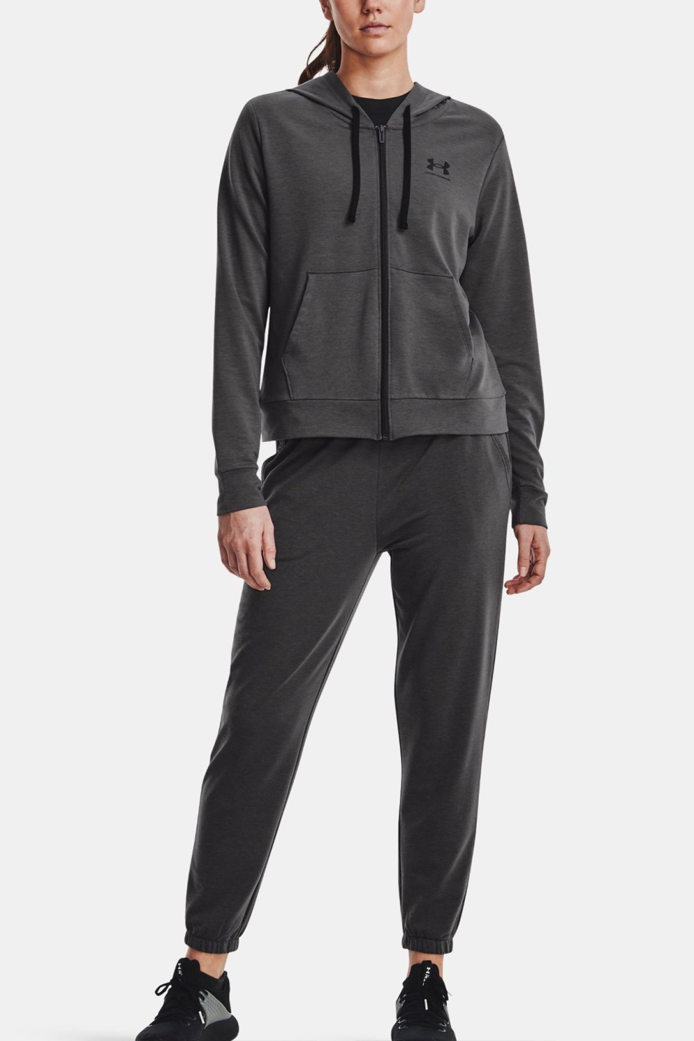 Толстовка жіноча Under Armour Rival Terry Fz Hoodie сіра 1369853-010 изображение 4