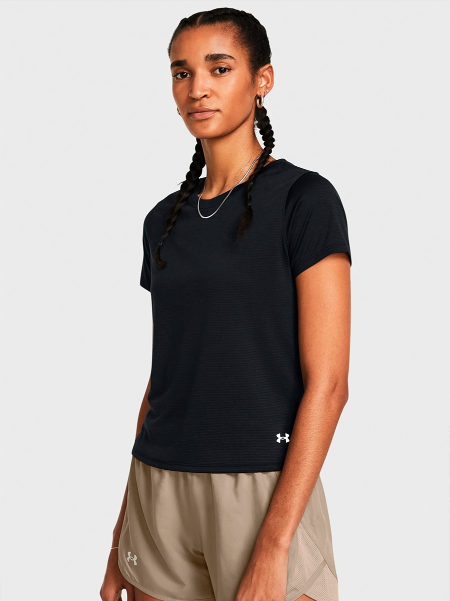 Футболка жіноча Under Armour UA Streaker SS чорна 1382434-001 — фото 2