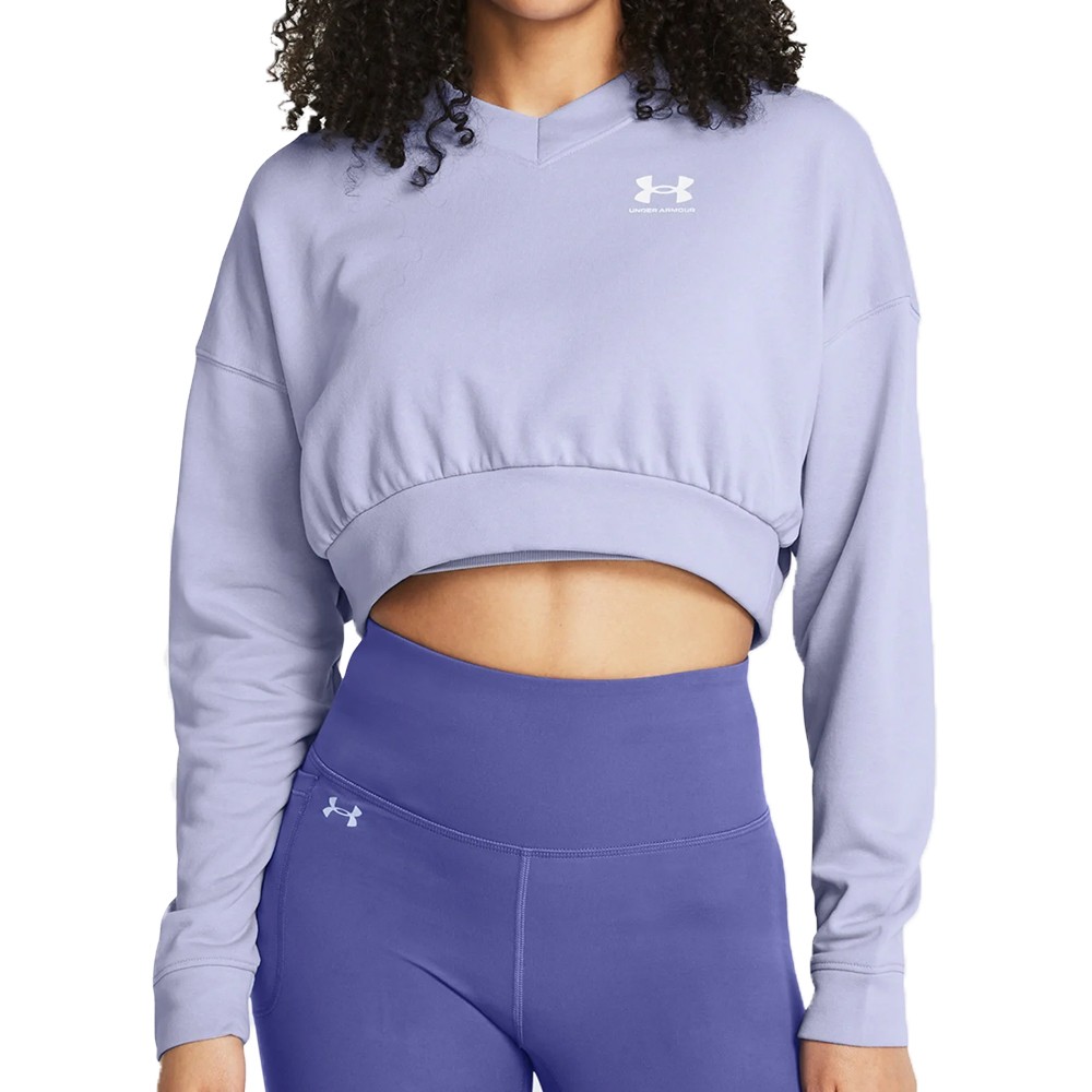Толстовка жіноча Under Armour UA Rival Terry OS Crop Crw блакитна 1382738-539 изображение 1