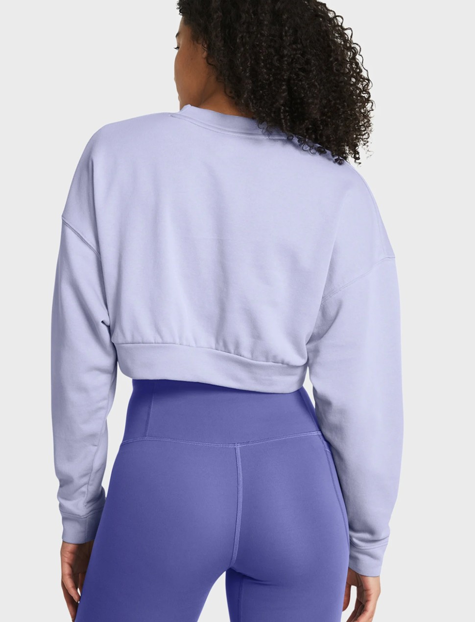 Толстовка женская Under Armour UA Rival Terry OS Crop Crw голубая 1382738-539 — фото 3