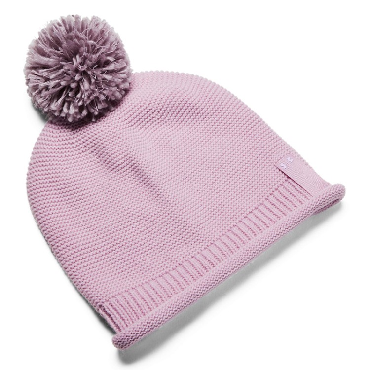Шапка Under Armour Essentials Pom Beanie розовая 1345105-694 изображение 1
