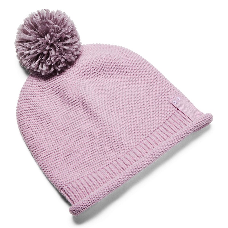Шапка Under Armour Essentials Pom Beanie розовая 1345105-694 изображение 1