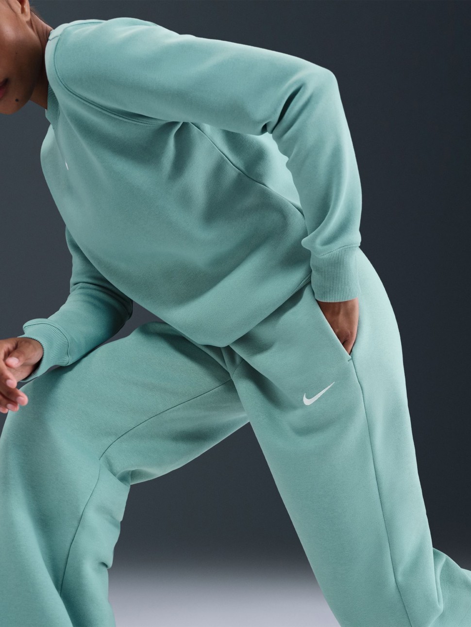 Штани жіночі Nike W NSW PHNX FLC HR PANT WIDE 2 бірюзові IH1011-017 — фото 7