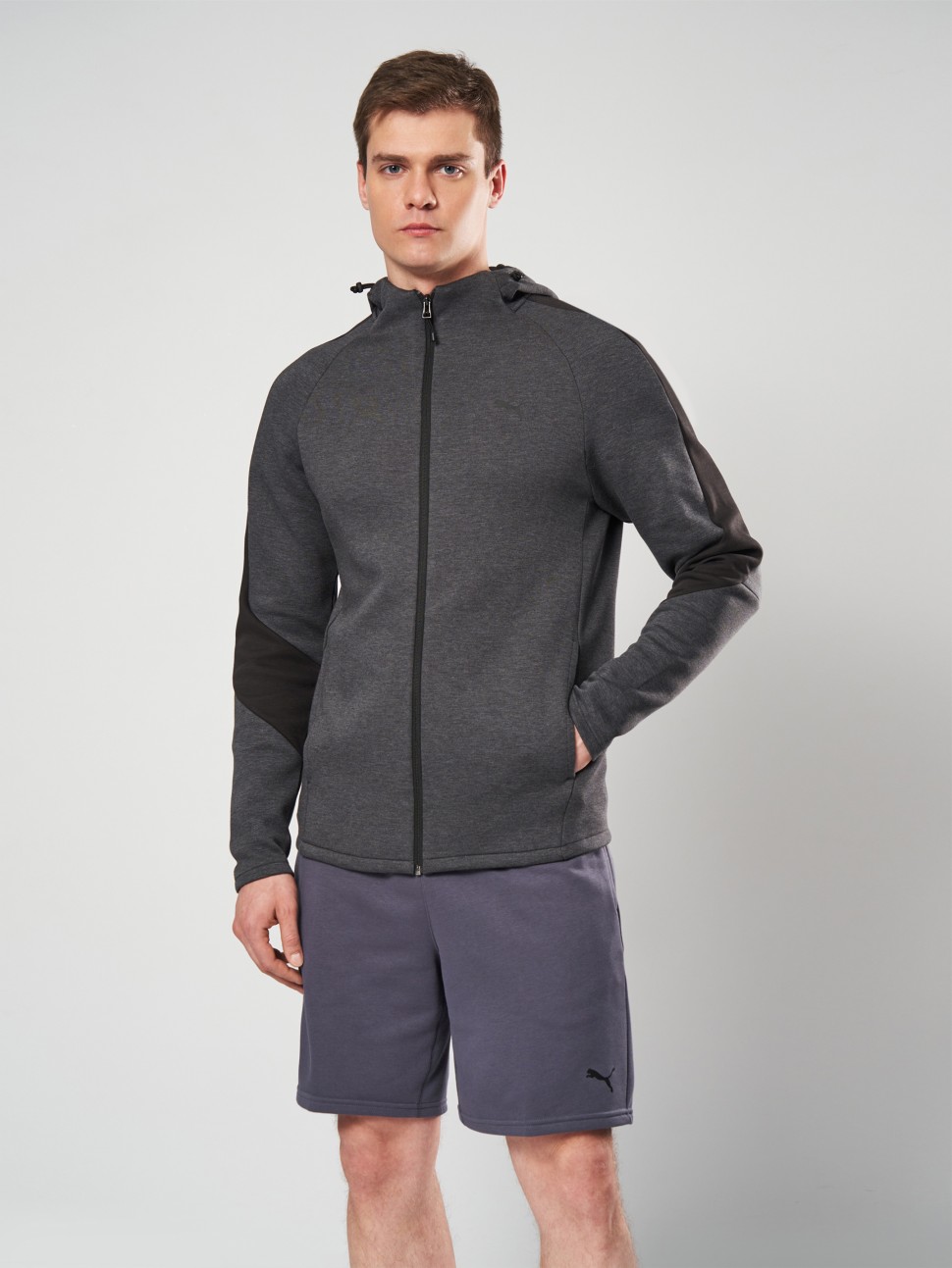 Толстовка чоловіча Puma EVOSTRIPE Core FZ Hoodie графiтова 63152907 — фото 3