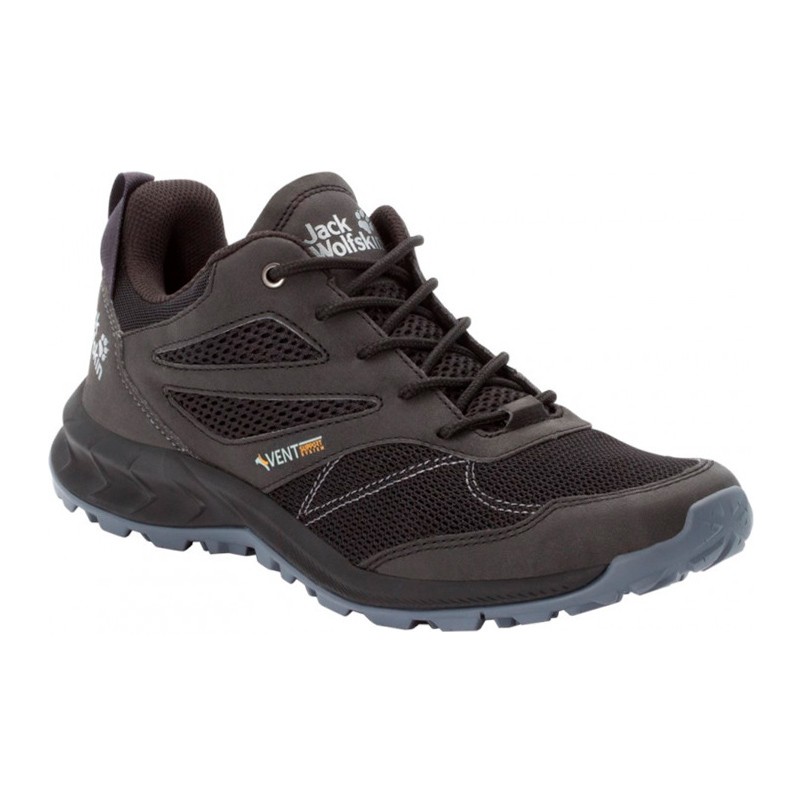 Кросівки чоловічі Jack Wolfskin Woodland Vent Low M чорні 4039221-6069 — Sport City Кросівки чоловічі Jack Wolfskin Woodland Vent Low M чорні 4039221-6069