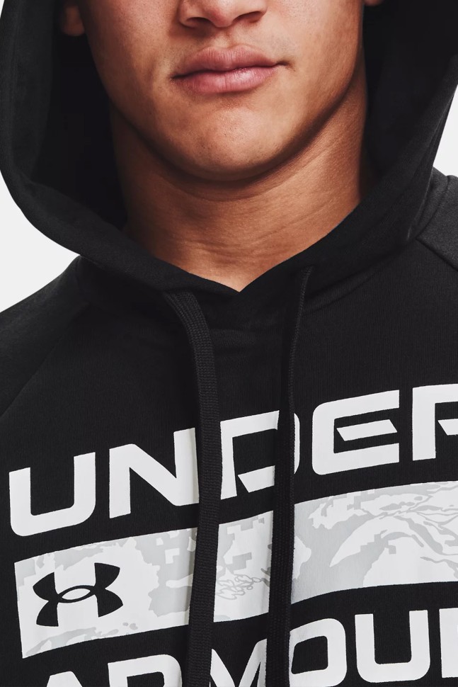 Толстовка чоловіча Under Armour Ua Rival Flc Signature Hd чорна 1366363-001 изображение 4