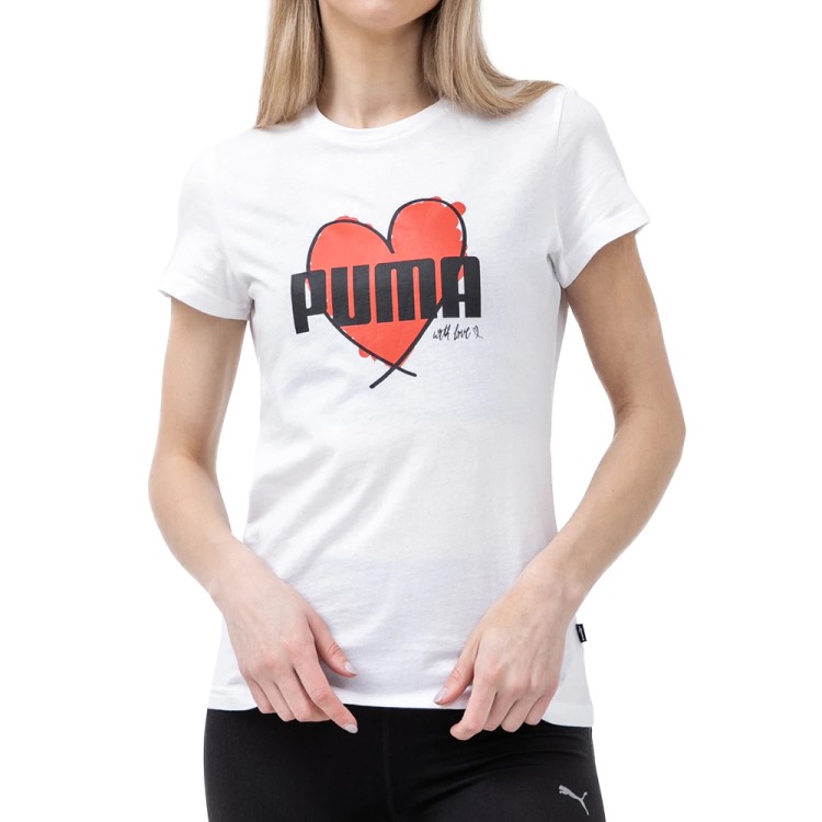 Футболка женская Puma Heart Tee белая 58789702 изображение 1
