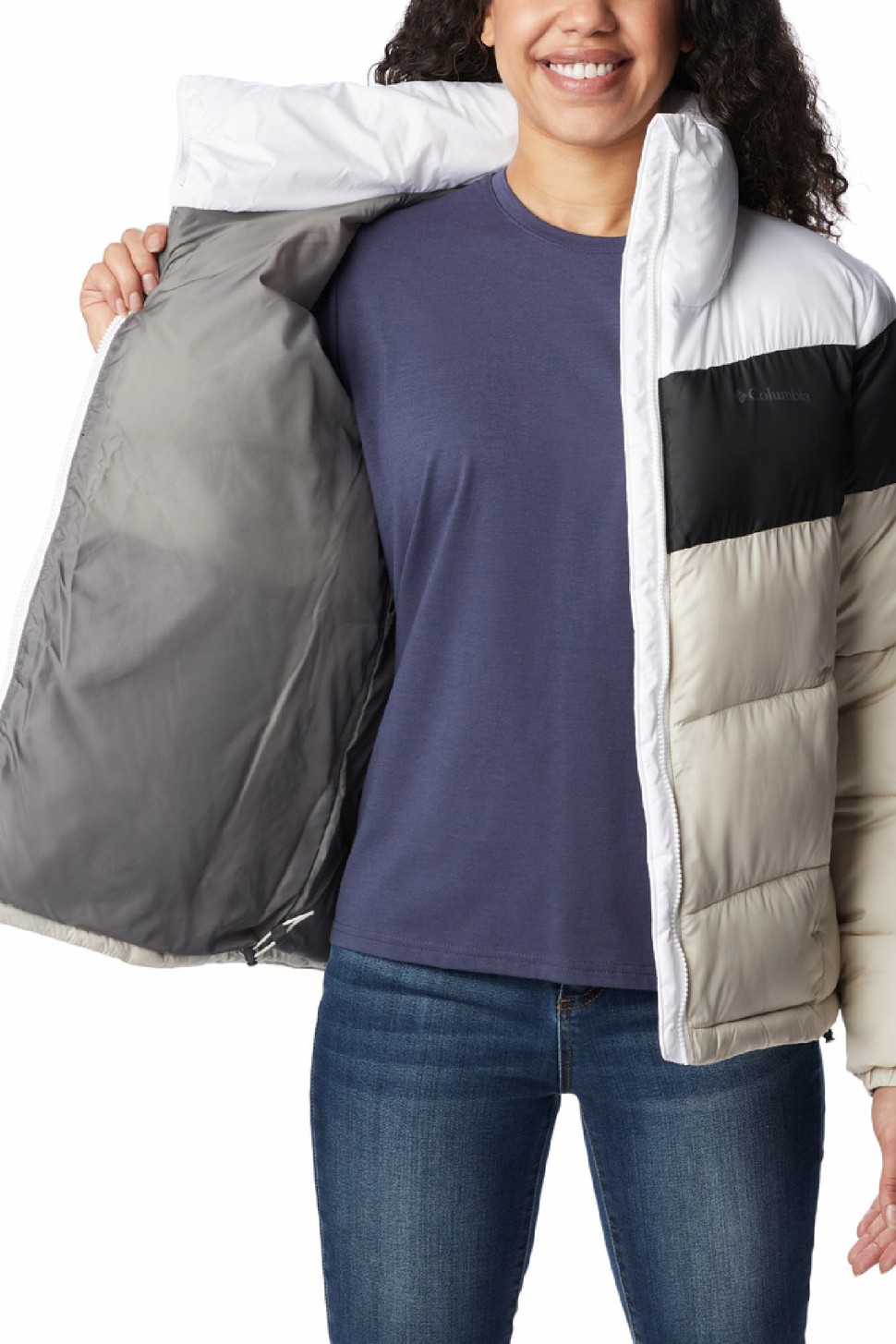 Куртка жіноча Columbia Puffect™ Color Blocked Jacket бежева 1955101-278 — фото 4