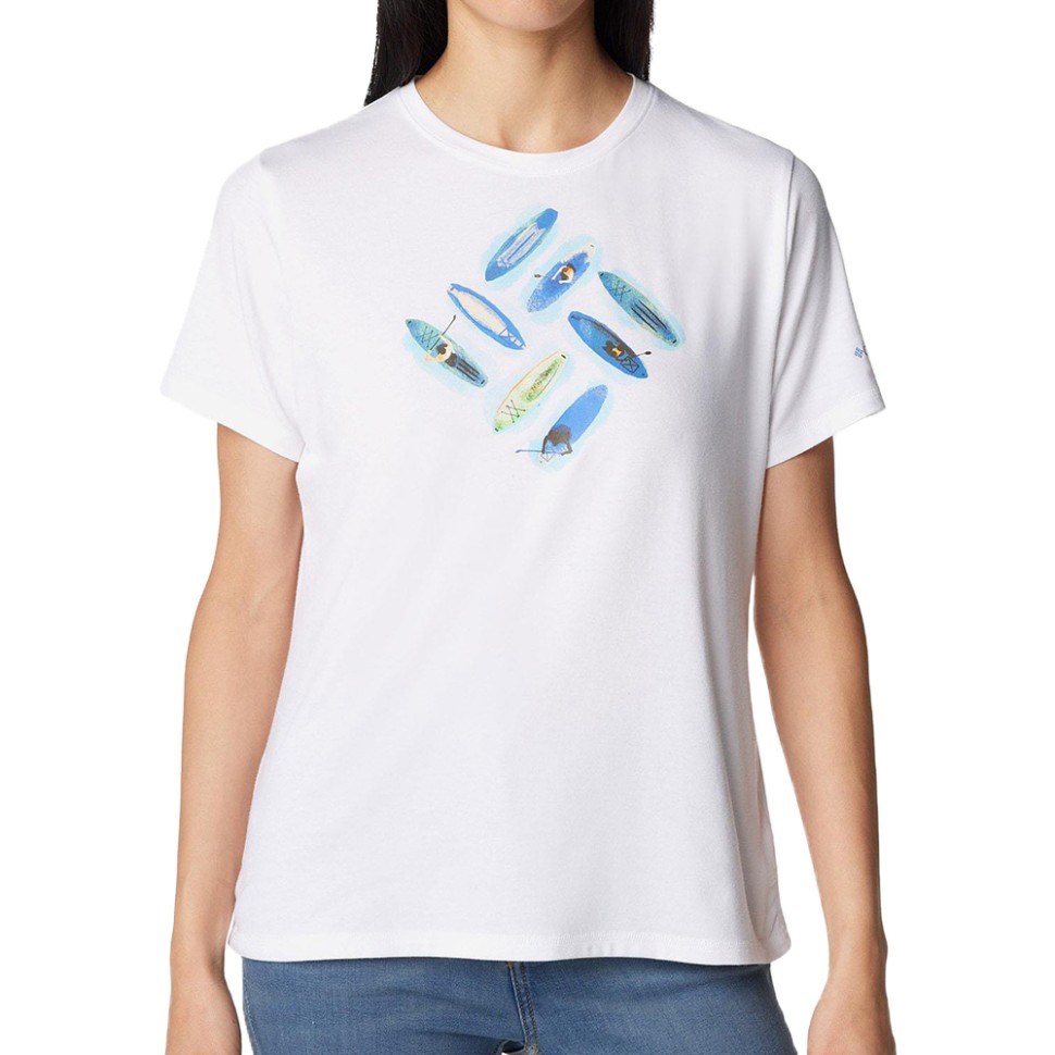 Футболка женская Columbia SUN TREK™ SS GRAPHIC TEE белая 1931751-117 изображение 1