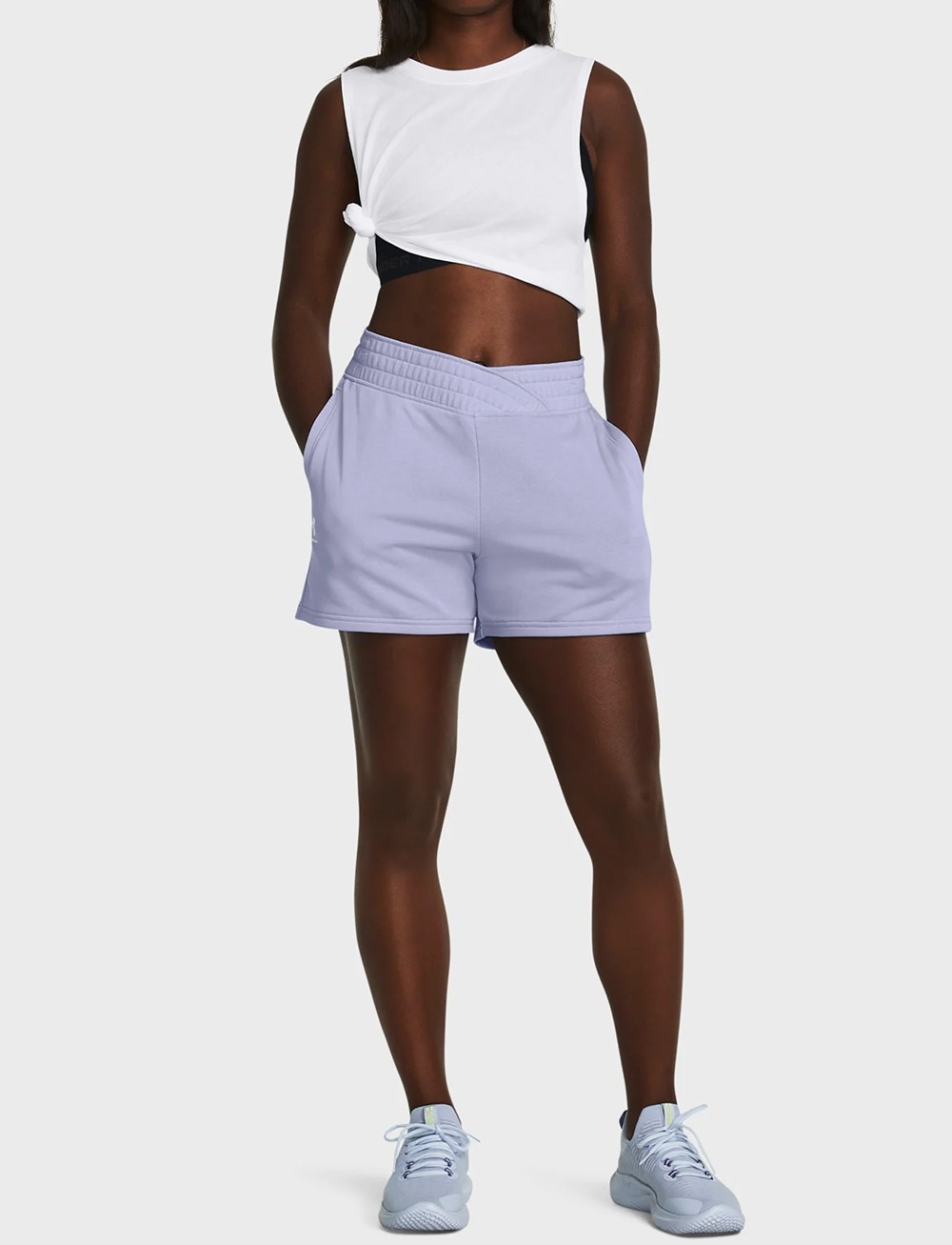 Шорты женские Under Armour UA RIVAL TERRY SHORT голубые 1382742-539 изображение 3