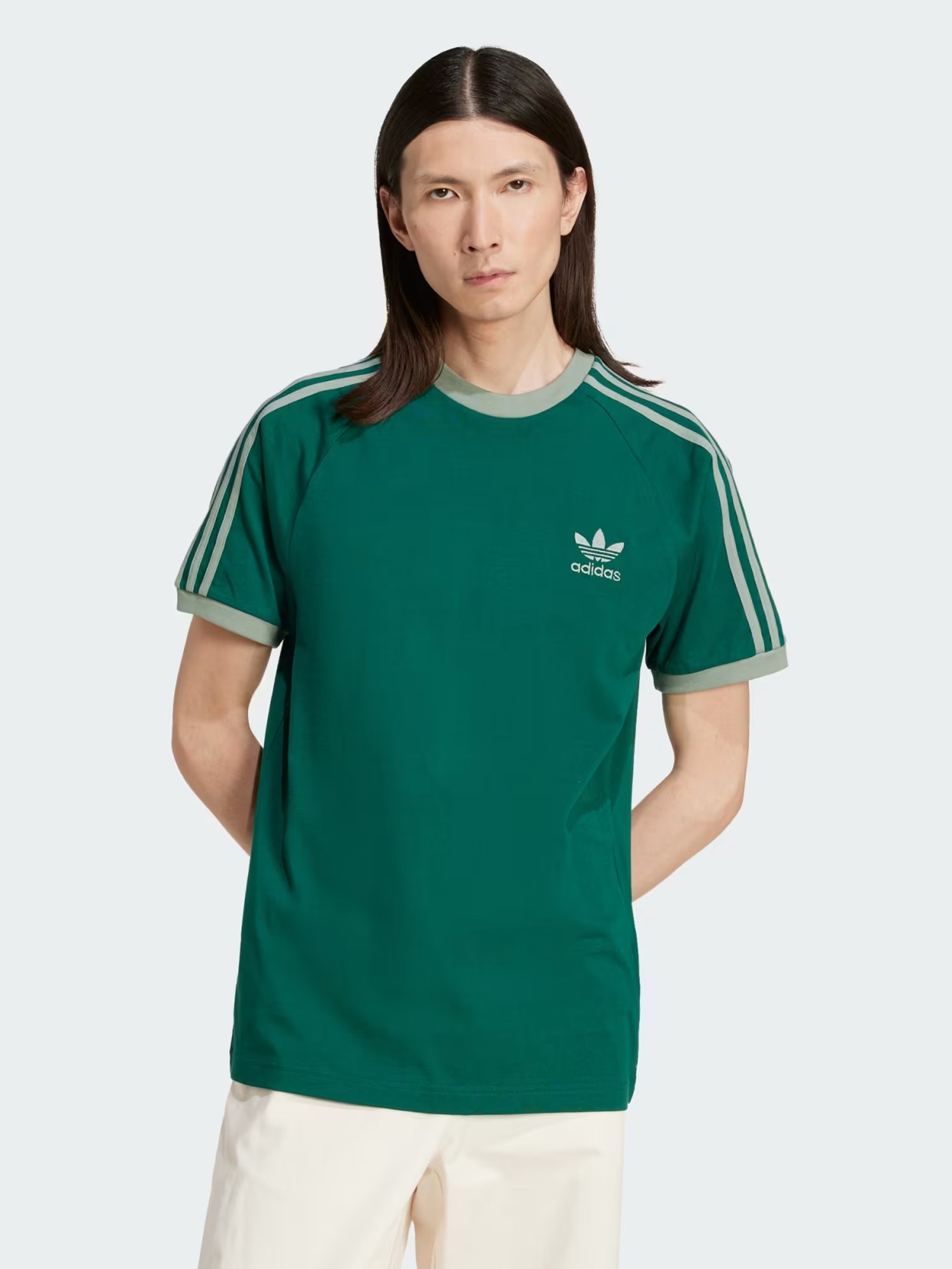 Футболка мужская Adidas 3-STRIPES TEE зеленая JN7017 изображение 2