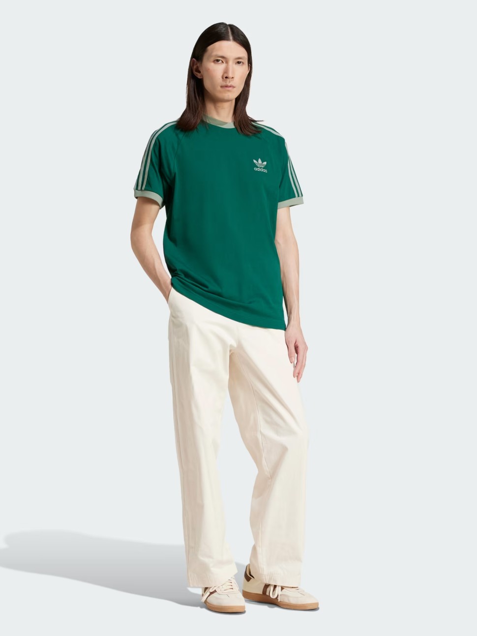 Футболка чоловіча Adidas 3-STRIPES TEE зелена JN7017 — фото 4