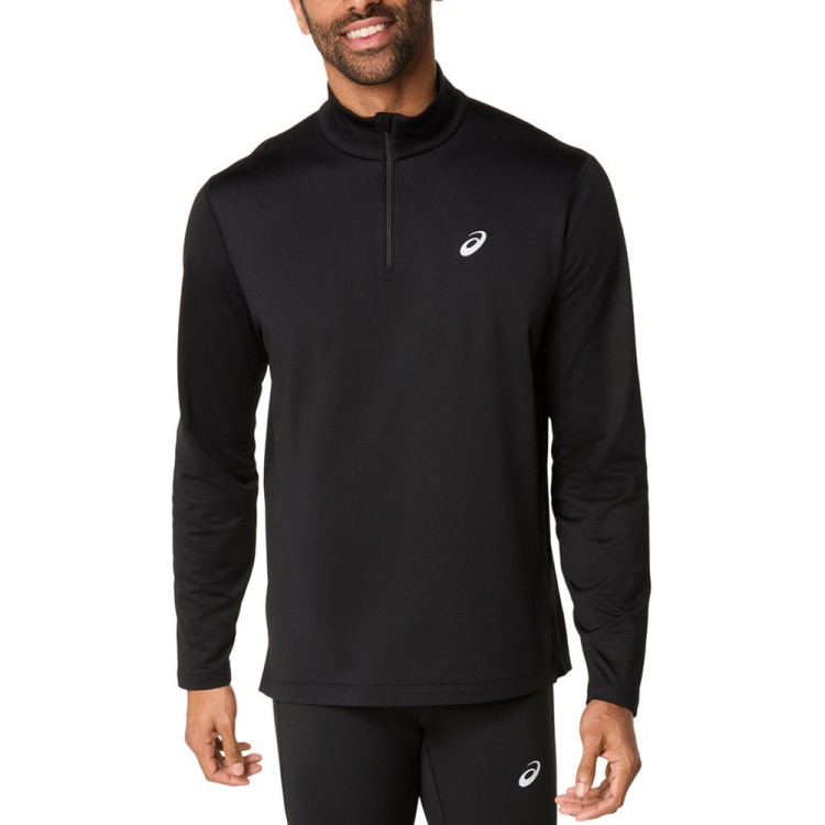 Футболка мужская Asics CORE LS 1/2 ZIP WINTER TOP черная 2011D369-001 изображение 1