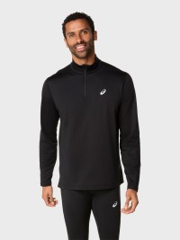 Футболка мужская Asics CORE LS 1/2 ZIP WINTER TOP черная 2011D369-001 изображение 2