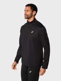 Футболка мужская Asics CORE LS 1/2 ZIP WINTER TOP черная 2011D369-001 изображение 3