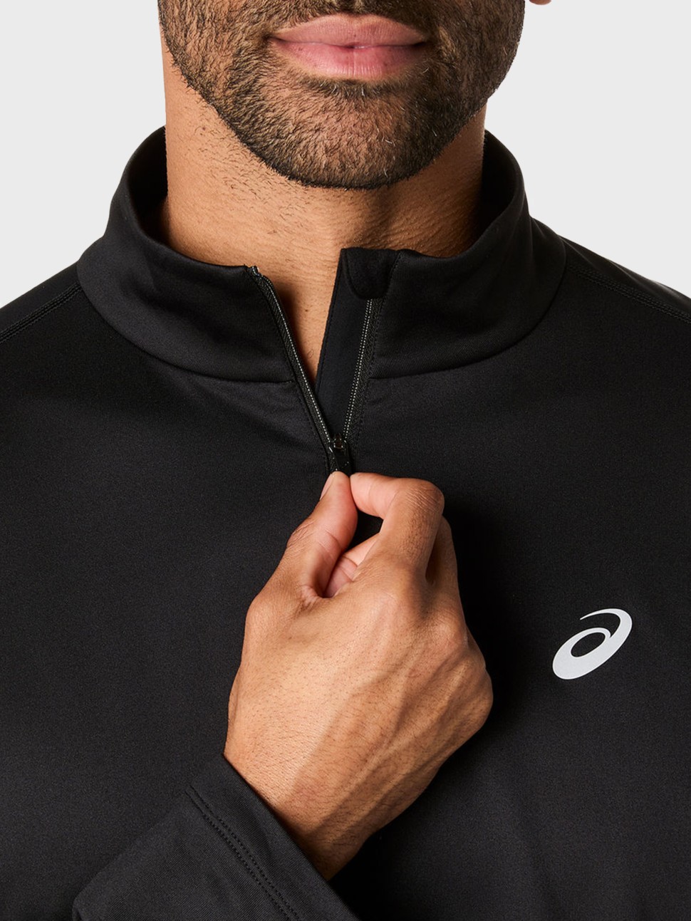 Футболка чоловіча Asics CORE LS 1/2 ZIP WINTER TOP чорна 2011D369-001 — фото 5