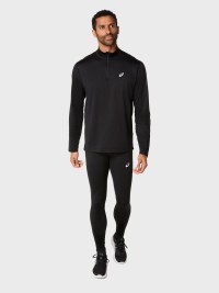 Футболка мужская Asics CORE LS 1/2 ZIP WINTER TOP черная 2011D369-001 изображение 7