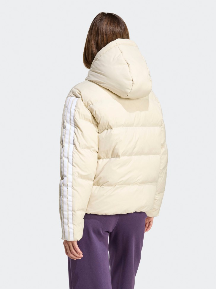 Куртка женская Adidas W ESS 3S P D HO серая JM4107 изображение 3