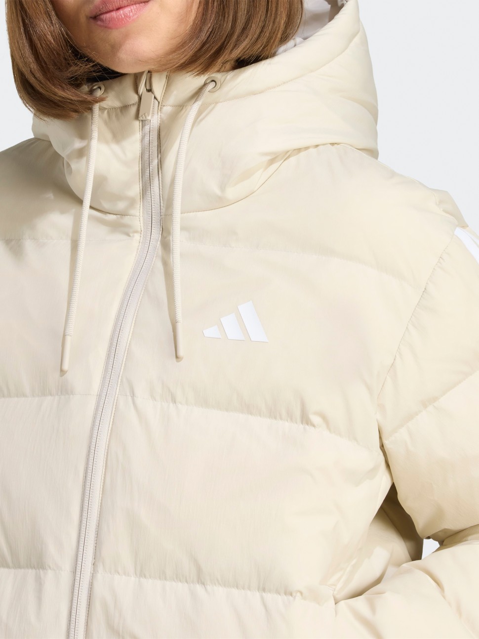 Куртка жіноча Adidas W ESS 3S P D HO сіра JM4107 — фото 6