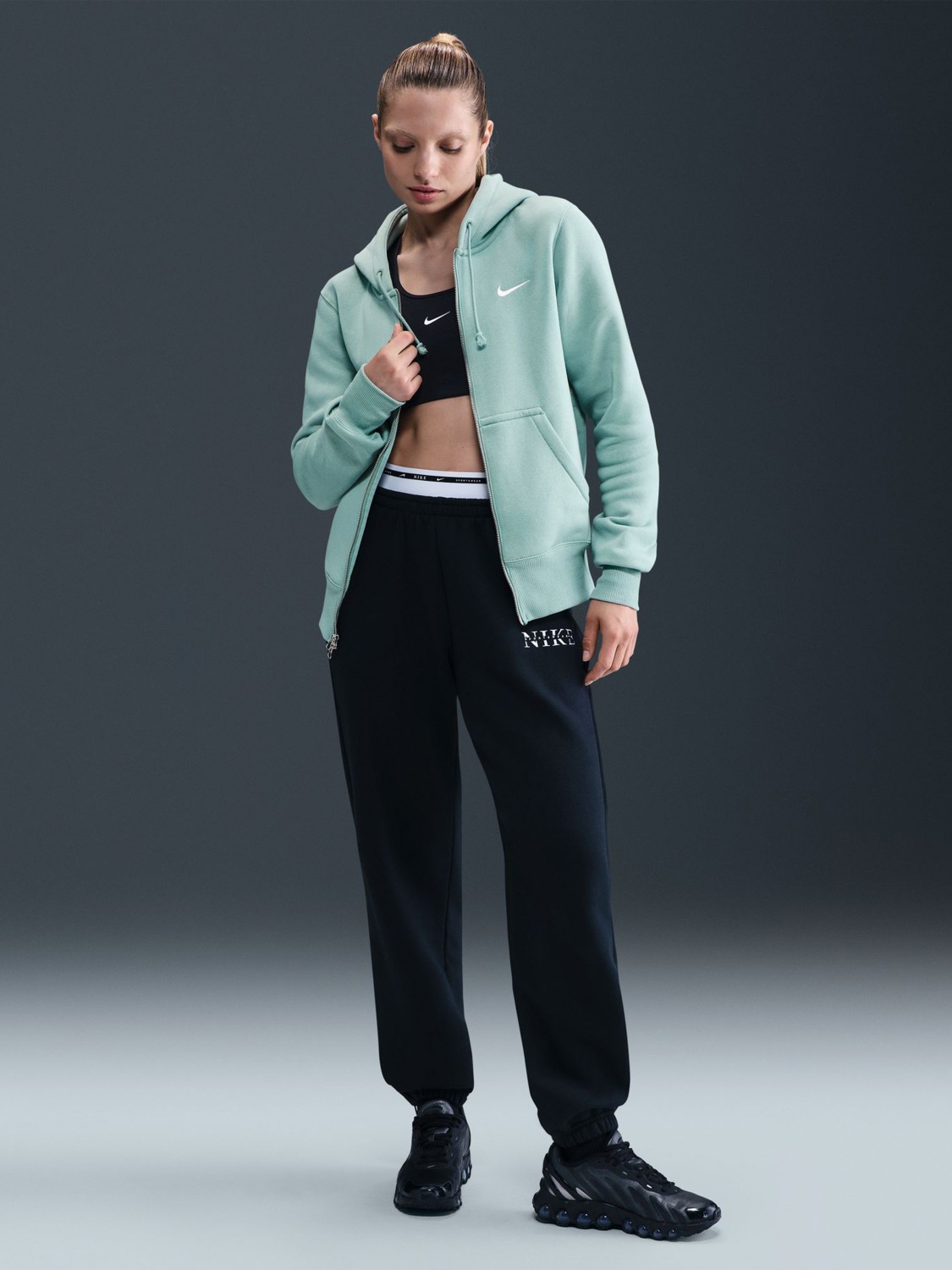 Толстовка женская Nike W NSW PHNX FLC STD FZ HDY бирюзовая HJ0995-017 изображение 8