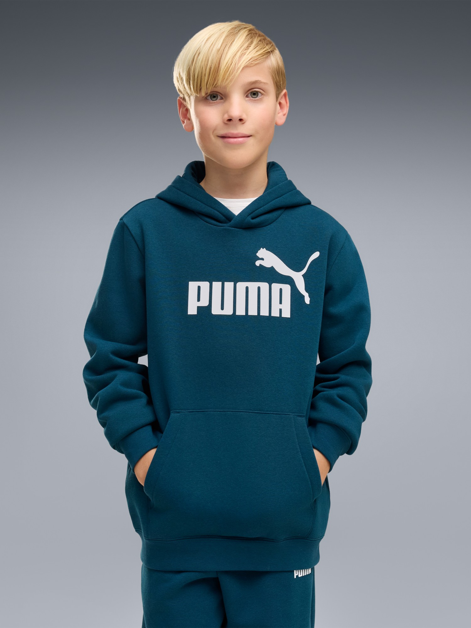 Толстовка детская Puma ESS No. 1 Logo Hoodie FL B зеленая 68490836 изображение 2