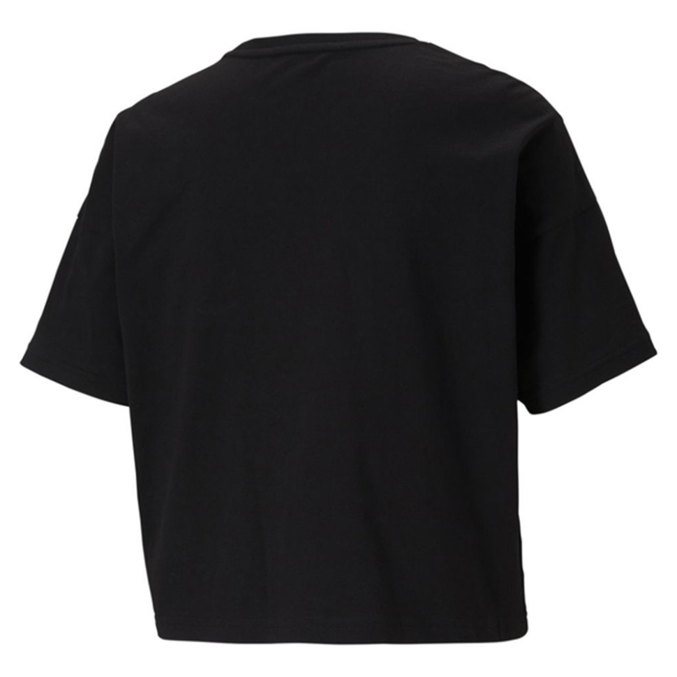Футболка жіноча Puma Puma Logo Cropped Tee чорна 58789901 — фото 2