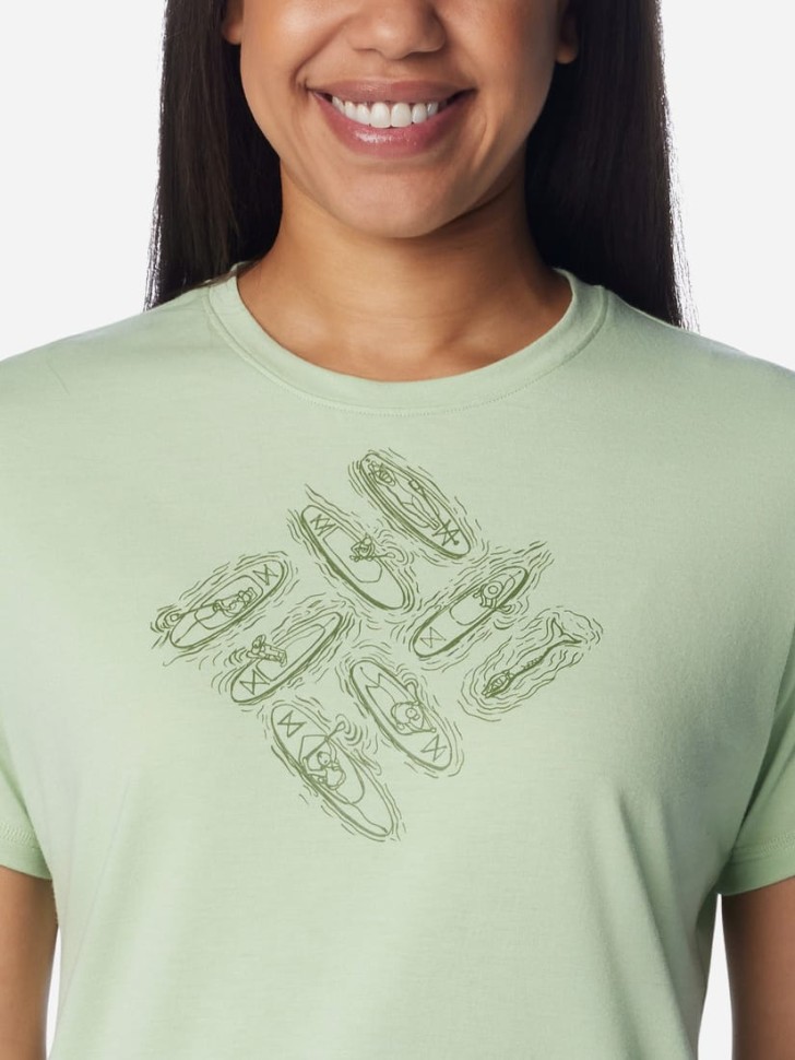 Футболка женская Columbia SUN TREK™ SS GRAPHIC TEE хаки 1931751-349 изображение 4