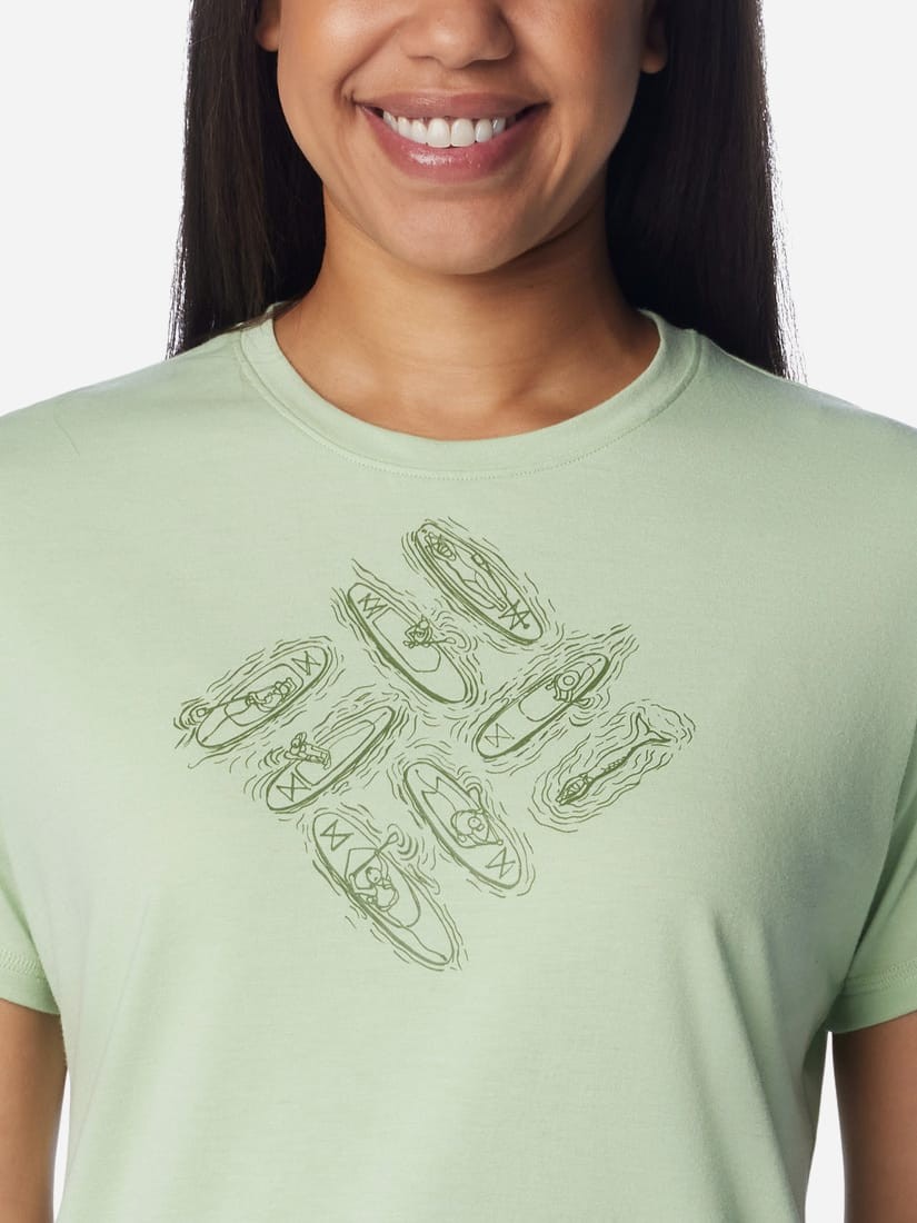 Футболка жіноча Columbia SUN TREK™ SS GRAPHIC TEE хакі 1931751-349 — фото 4