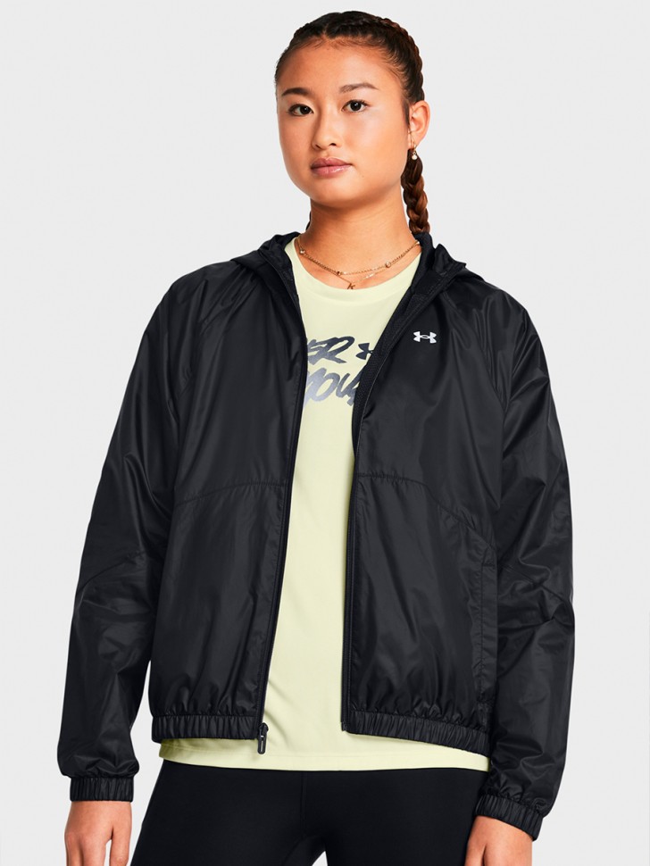 Вітрівка жіноча Under Armour UA SPORT WINDBREAKER JKT чорна 1382698-001 изображение 2