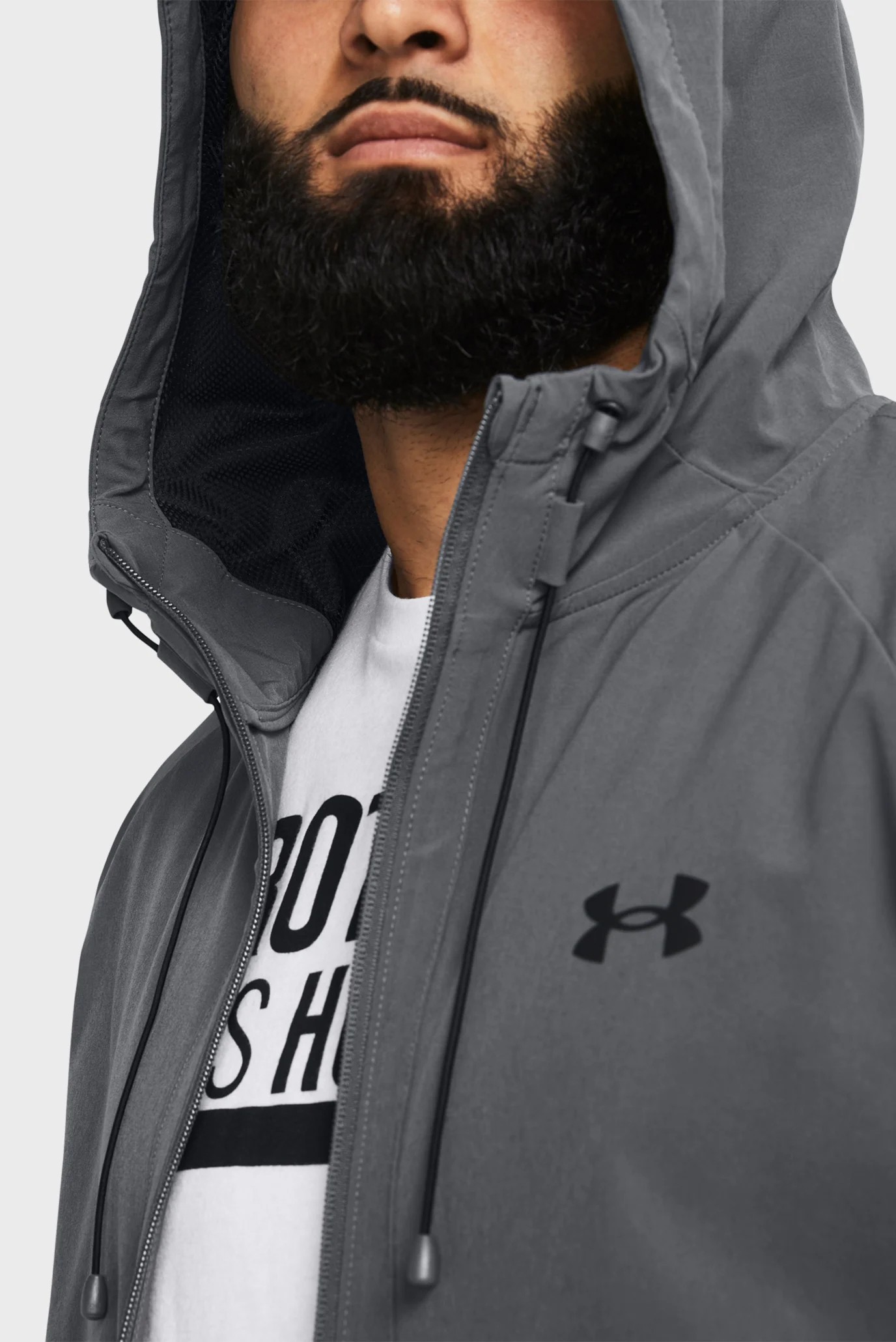 Ветровка мужская Under Armour UA Stretch Woven Windbreaker серая 1377171-012 изображение 3