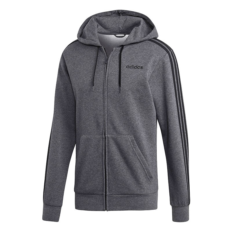 Толстовка мужская Adidas E 3S Fz Fl серая DX2528 — Sport City Толстовка мужская Adidas E 3S Fz Fl серая DX2528