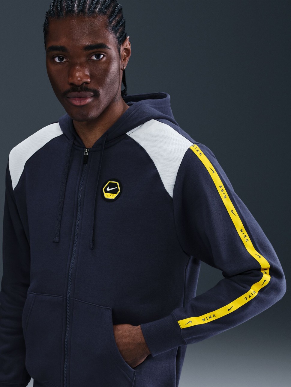 Толстовка чоловіча Nike M NSW CS HOODY FLC BB темно-синя IH4285-410 — фото 4