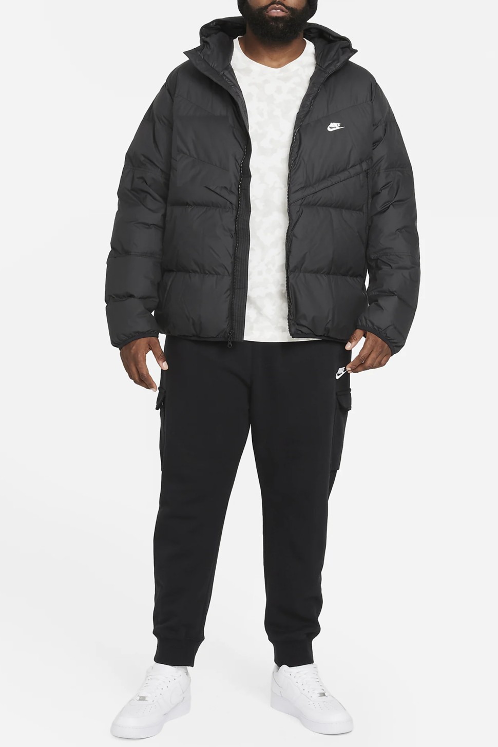 Куртка мужская Nike M Nsw Sf Windrunner Hd Jkt черная DD6795-010 — фото 8