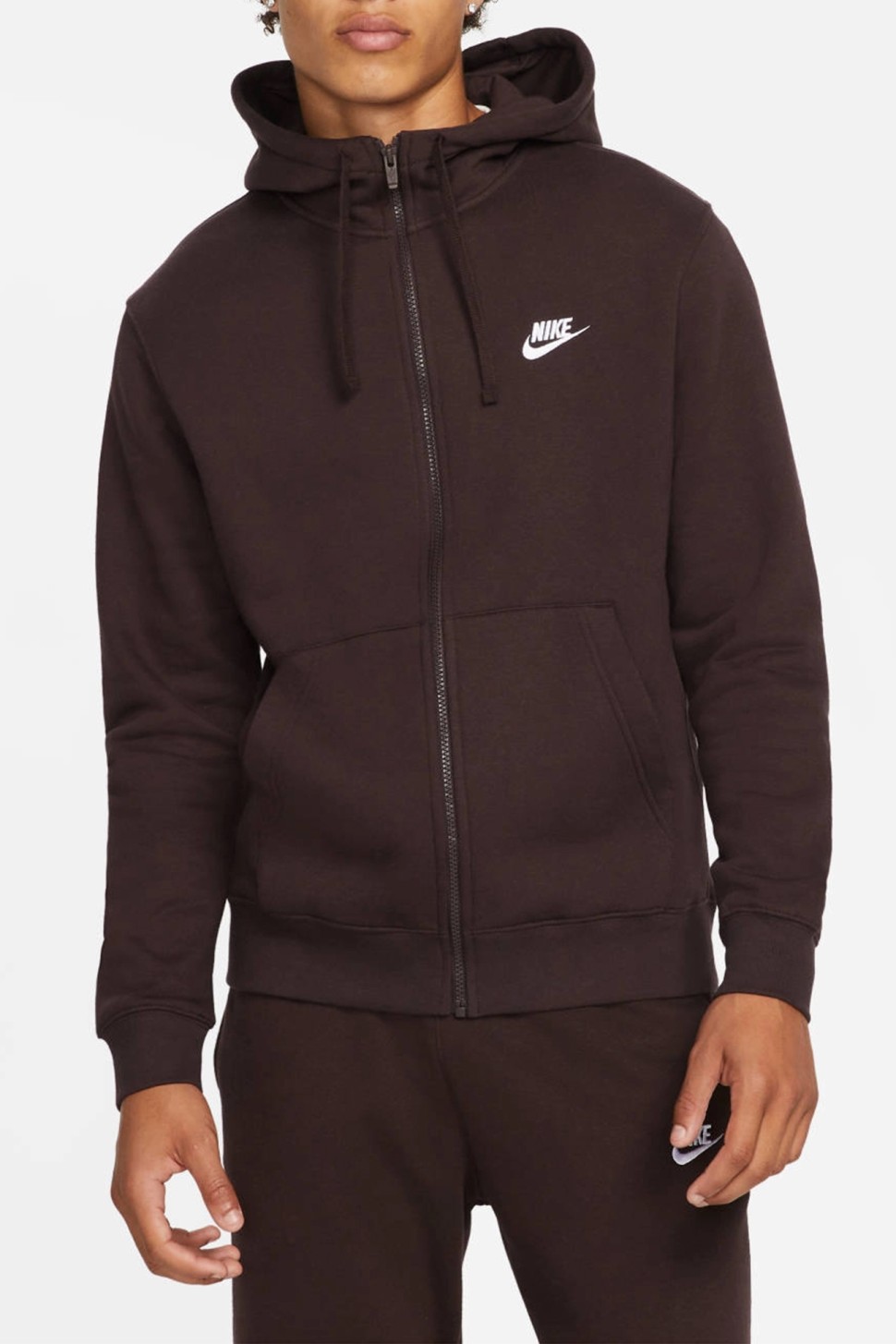 Толстовка мужская Nike Sportswear Club Hoodie Fz Bb коричневая BV2645-203 — фото 2