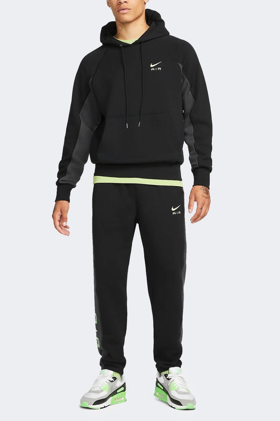 Толстовка чоловіча Nike M Nsw Nike Air Ft Po Hoodie чорна DQ4207-011 — фото 2