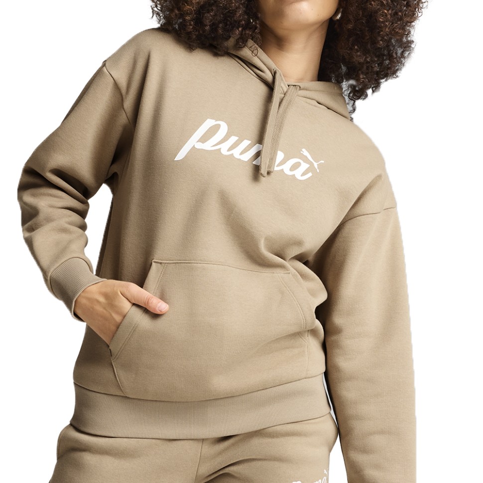 Толстовка жіноча Puma ESS+ Script Hoodie FL бежева 68153467 — фото 1