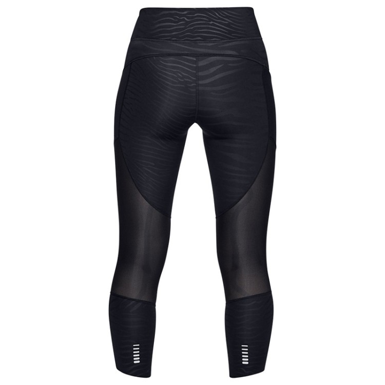 Леггинсы женские Under Armour SpeedPocket Printed Run Crop черные 1323048-005 изображение 2