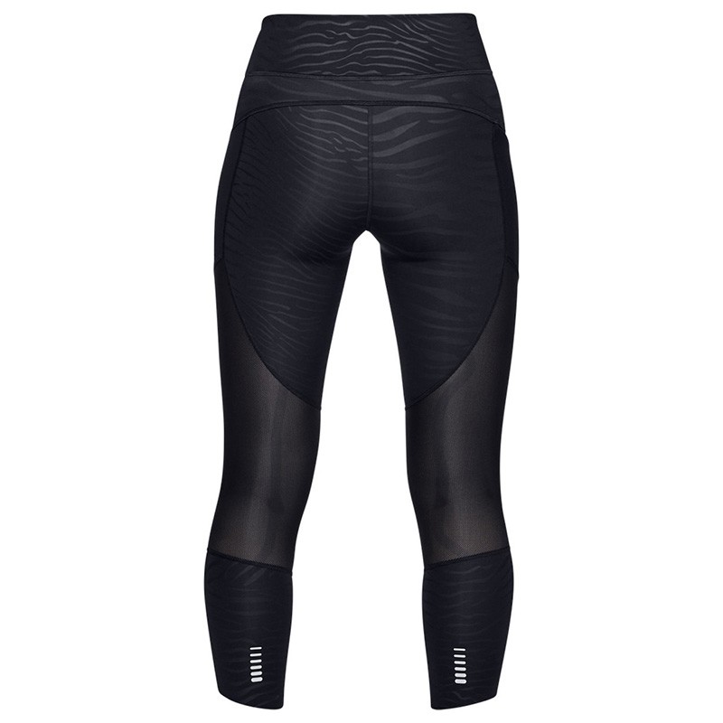 Леггинсы женские Under Armour SpeedPocket Printed Run Crop черные 1323048-005 изображение 2