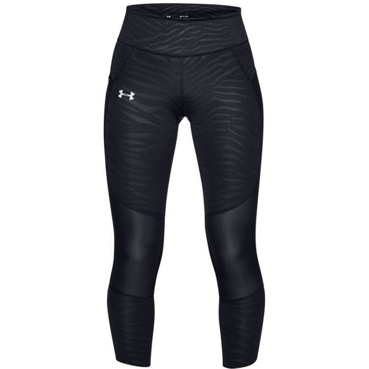 Леггинсы женские Under Armour SpeedPocket Printed Run Crop черные 1323048-005 изображение 1