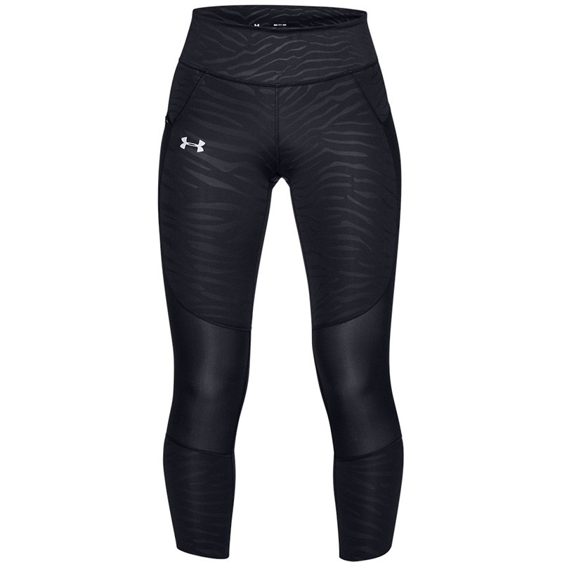 Леггинсы женские Under Armour SpeedPocket Printed Run Crop черные 1323048-005 изображение 1
